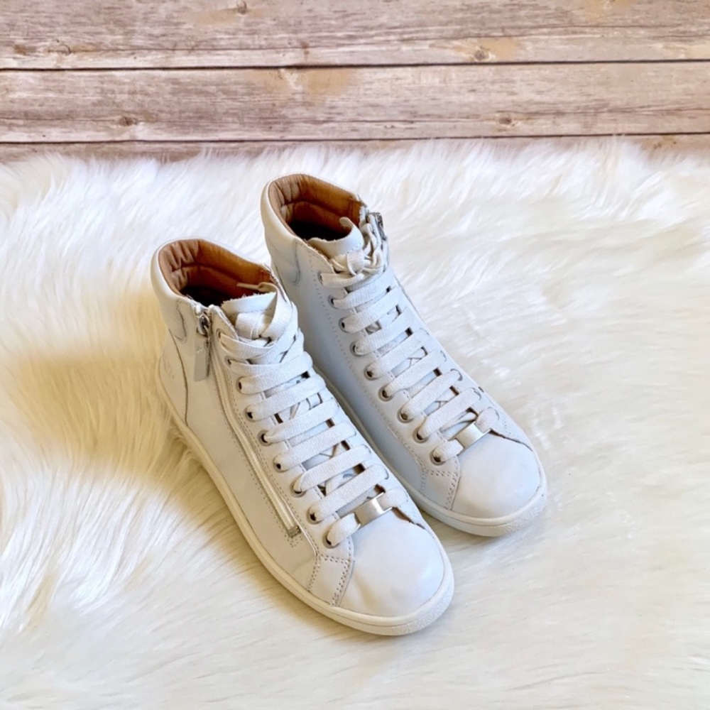 UGG White Leather Olive High Top Sneakers - Picture 5 of 7